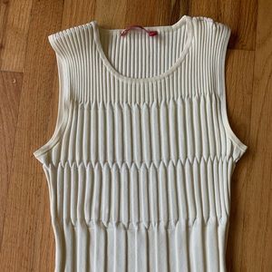Off White sleeveless shell.